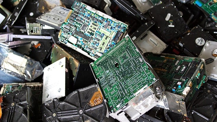 electronics recycling pile
